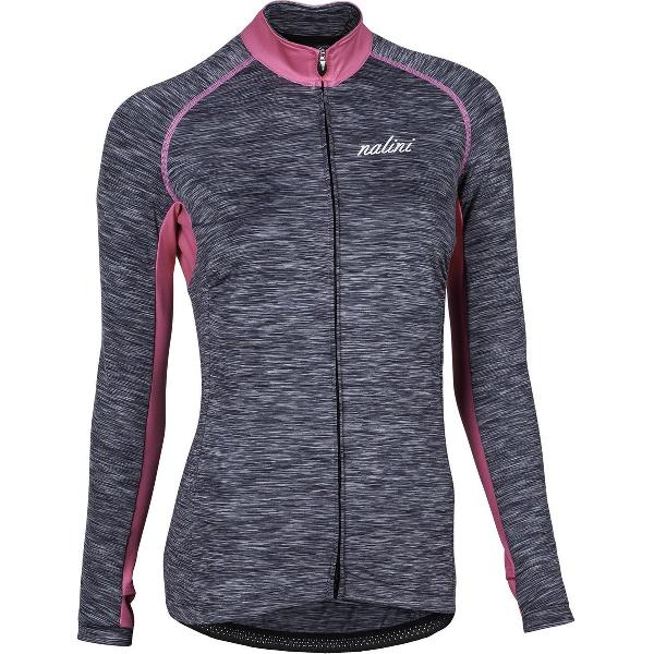 Nalini Nunki Dames Fietsshirt Lange Mouwen Grijs Roze