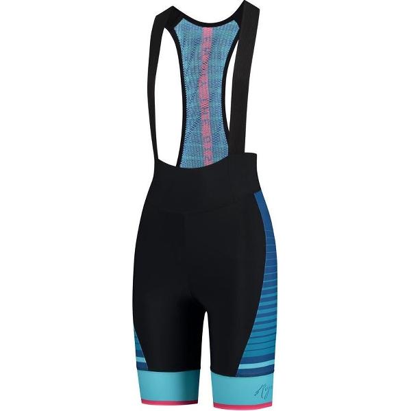 Rogelli Impress Korte Fietsbroek - Met Bretels - Dames - Zwart, Blauw, Roze - Maat L