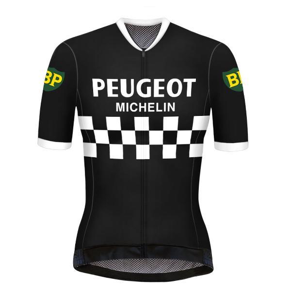 Retro Dames Wielershirt Peugeot Zwart/Wit - REDTED (L)