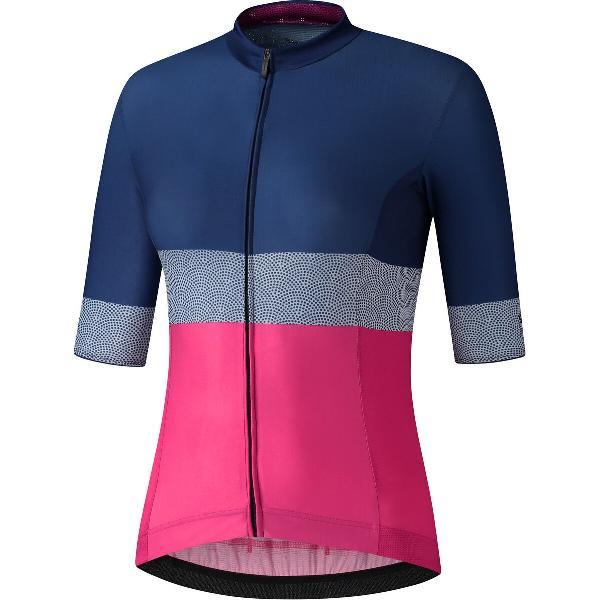 Shimano Yuri Jersey met korte mouwen Dames, blauw/roze