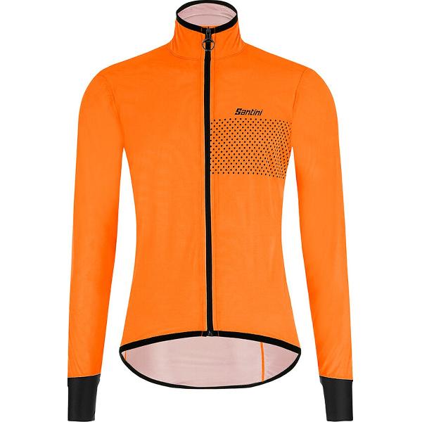 Santini Regenjack Opvouwbaar Heren Oranje - Guard Nimbus Pocketable Rainshell Orange Fluo - S