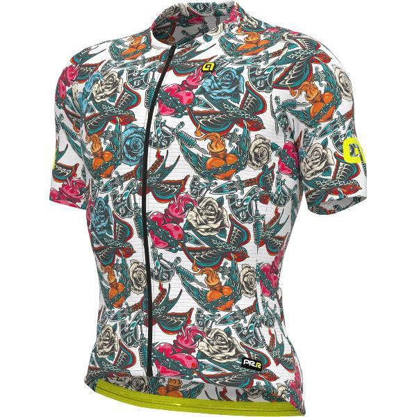 Ale Fietsshirt Korte Mouwen PRR Tattoo - Wit - S - Valt klein