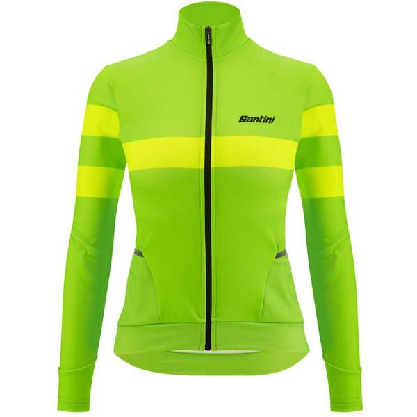 Santini Coral Bengal Thermal Lange Mouwen Fietsshirt Groen M Vrouw