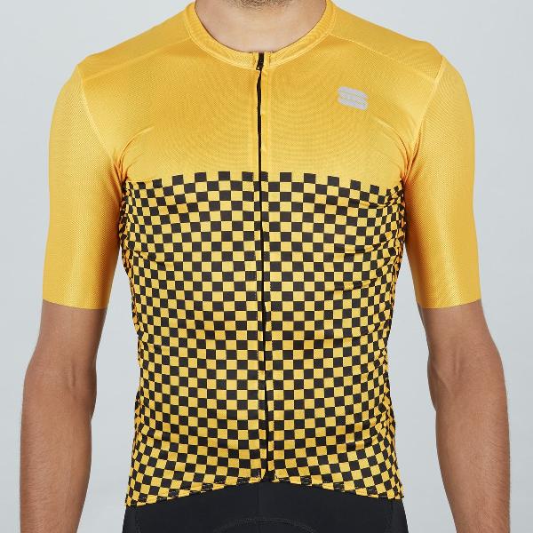 Sportful Fietsshirt korte mouwen Heren Geel - CHECKMATE JERSEY YELLOW - 2XL