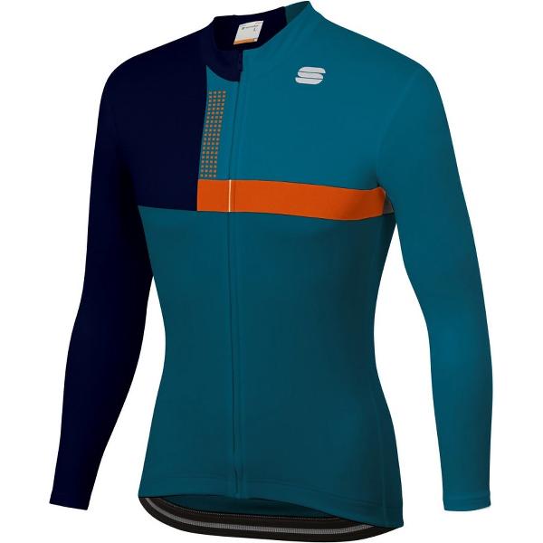 Sportful Fietsshirt lange mouwen Heren Blauw Oranje - BOLD THERMAL JERSEY BLUE CORSAIR ORANGE SDR - M