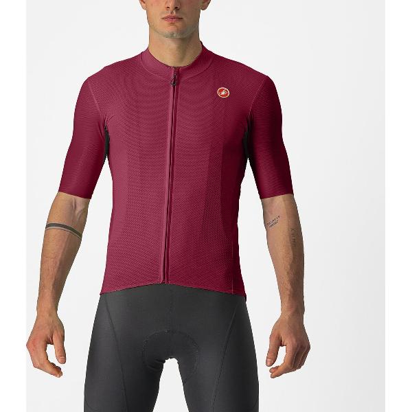 Castelli Fietsshirt Korte Mouwen Heren Bordeaux Rood - CASTELLI ENDURANCE ELITE JERSEY BORDEAUX - XXL