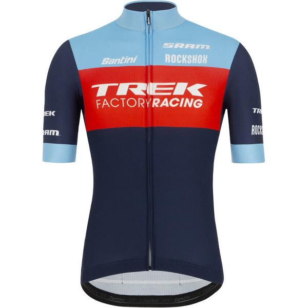 Santini Trek Factory Racing Fietsshirt korte mouwen Heren - - Blend Jersey Replica Light Blue - XL