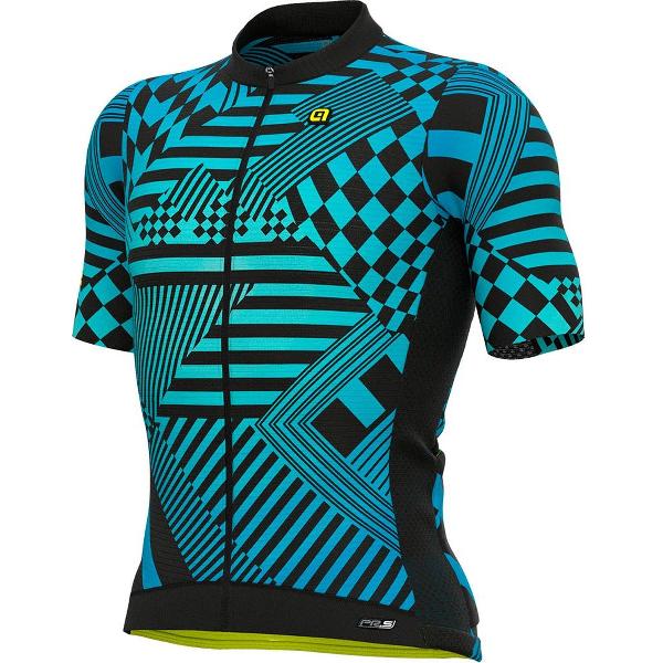 Ale Fietsshirt Korte Mouwen PRS Checker - Lichtblauw - M - Valt klein