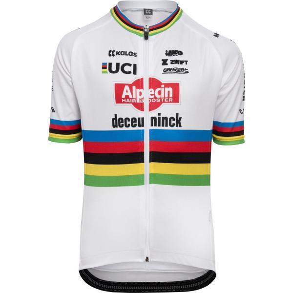 Kids Fietsshirt ALPECIN-DECEUNINCK WERELDKAMPIOEN MATHIEU VAN DER POEL KALAS Maat 134