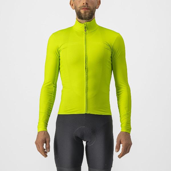 Castelli Fietsshirt lange mouwen Heren Lime - PRO THERMAL MID LS JERSEY ELECTRIC LIME - XXL