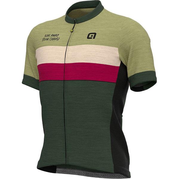 Ale Fietsshirt Korte Mouwen Off-Road Gravel Chaos - Groen - L - Valt klein