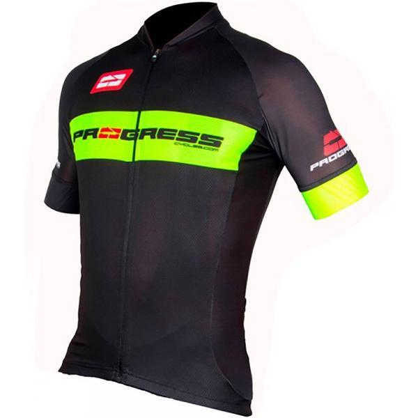 Progress Team Korte Mouwen Fietsshirt Zwart L Man