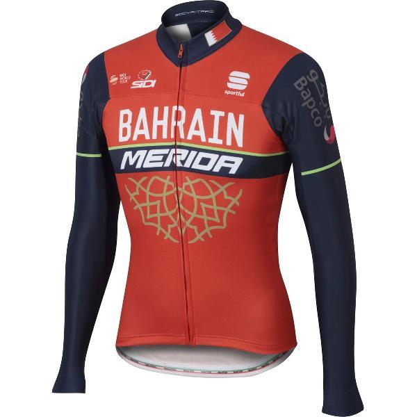 Sportful Bahrain Merida Bodyfit Thermal Fietsshirt Lange Mouwen Rood/Blauw Heren