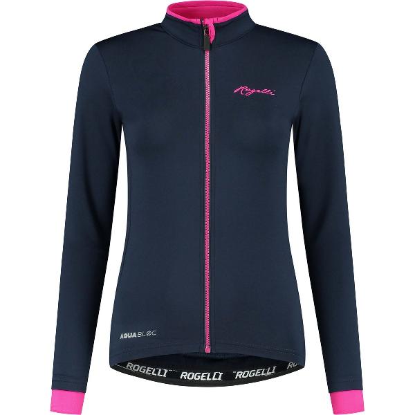 Rogelli Essential Fietsshirt - Lange Mouwen - Dames - Blauw, Roze - Maat XS