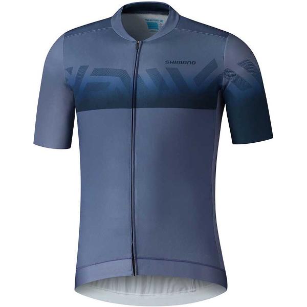 Shimano Kita Jersey Met Korte Mouwen Blauw L Man