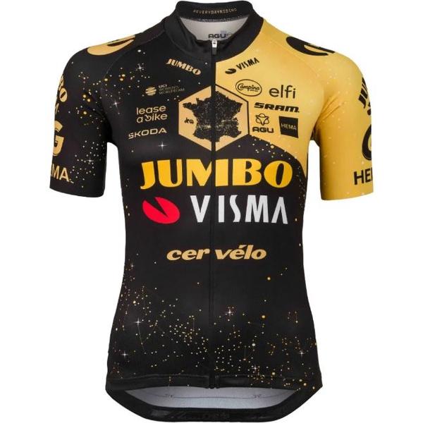 AGU Velodrome Tour de France 2023 Fietsshirt Team Jumbo-Visma Kids - Zwart - 134-140