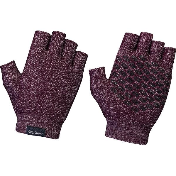 GripGrab - Freedom Knitted Korte Vinger Gebreide Zomer Fietshandschoenen - Donker Rood - Unisex - Maat XL/XXL