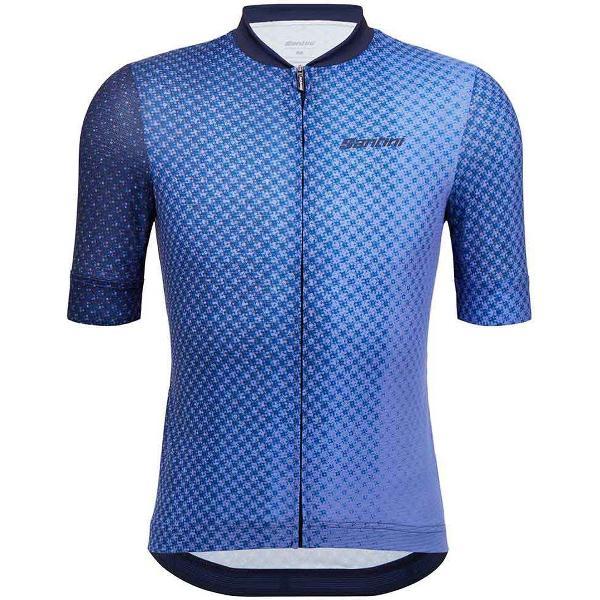 Santini Paws Forma Jersey Met Korte Mouwen Blauw XL Man