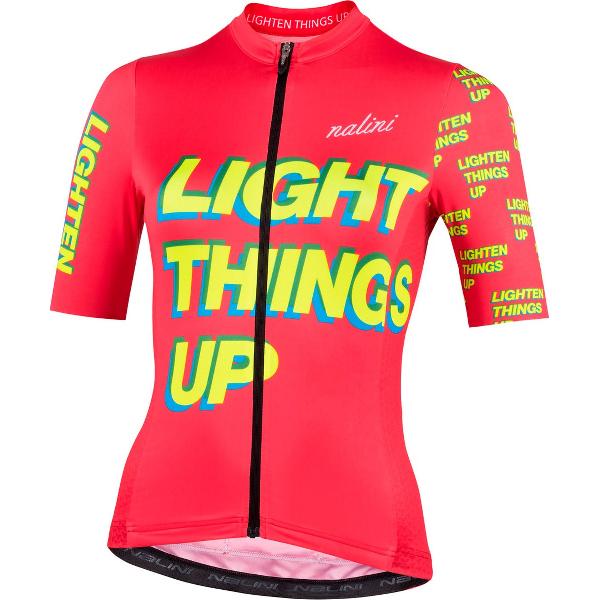 Nalini Dames Fietsshirt korte mouwen - wielrenshirt Koraal - FUNNY LADY JERSEY Coral - XS