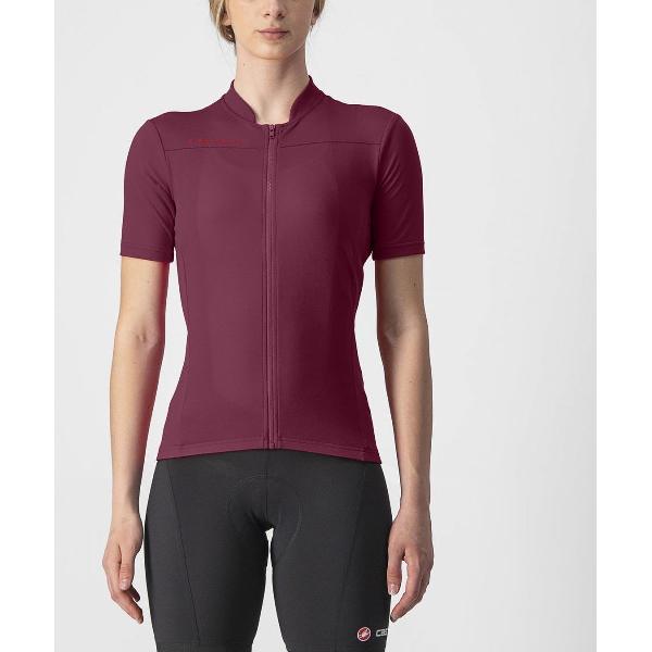 Castelli Fietsshirt Korte Mouwen Dames Bordeaux - ANIMA 3 JERSEY BORDEAUX RED-XL