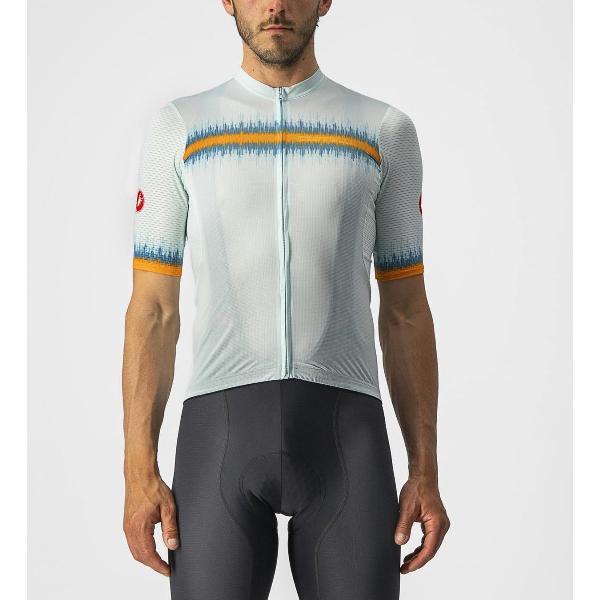 Castelli Fietsshirt Korte Mouwen Heren Aqua Geel - GRIMPEUR JERSEY LIGHT ACQUA-2XL