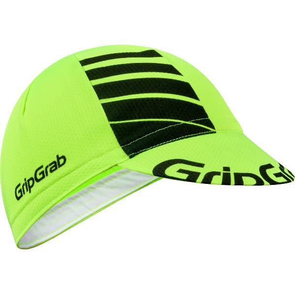 GripGrab - Lightweight Zomer Fietspet Mesh Cycling Cap Retro Fietsmuts - Geel Hi-Vis/Zwart - Unisex - Maat S/M