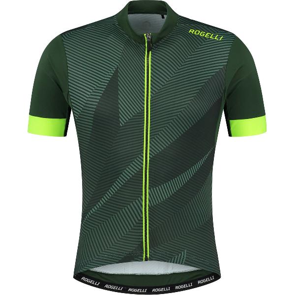 Rogelli Dusk Fietsshirt - Korte Mouwen - Heren - Groen, Fluor-Geel - Maat M