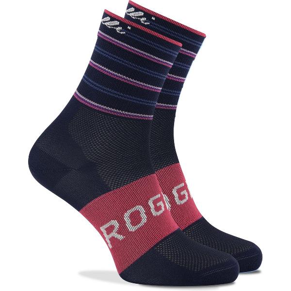 Rogelli Stripe Fietssokken - Dames - Blauw, Roze - Maat 40/43