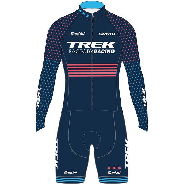 Santini Trek Factory Racing Snelpak Heren - - Cyclocross Skinsuit Nautica Blue - L