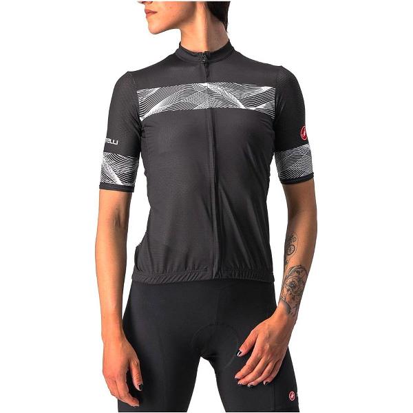 Castelli Fietsshirt Korte Mouwen Dames Zwart Wit - FENICE JERSEY LIGHT BLACK WHITE-XS