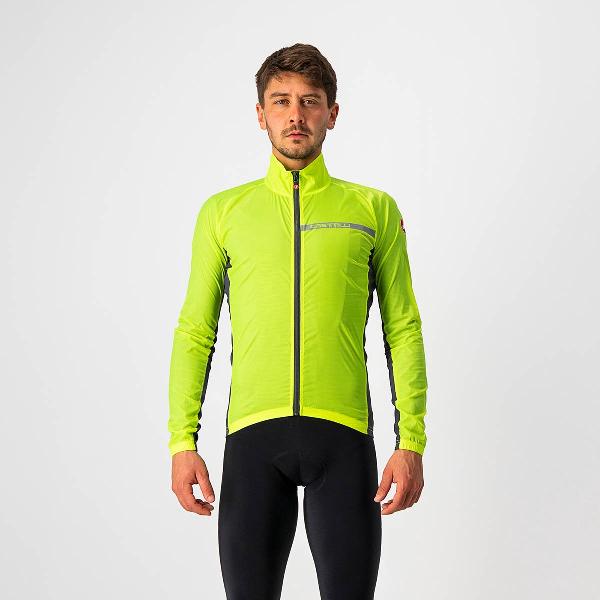 Castelli Windstopper jacket Heren Fluo Grijs - SQUADRA STRETCH JACKET YELLOW FLUO DARK GRAY - M