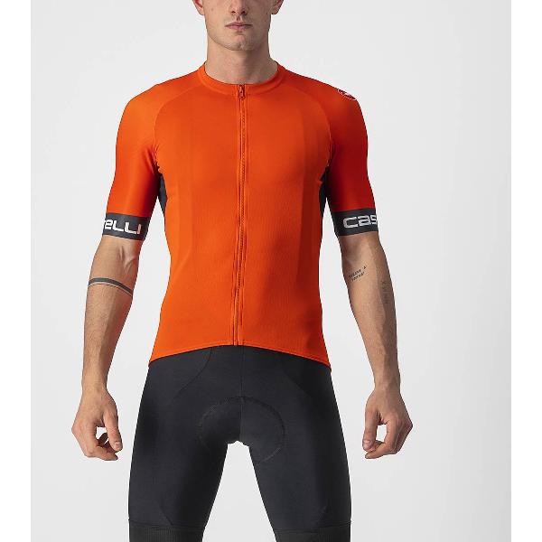 Castelli Fietsshirt Korte Mouwen Heren Rood Grijs - ENTRATA VI JERSEY FIERY RED DARK GRAY IVORY-XL