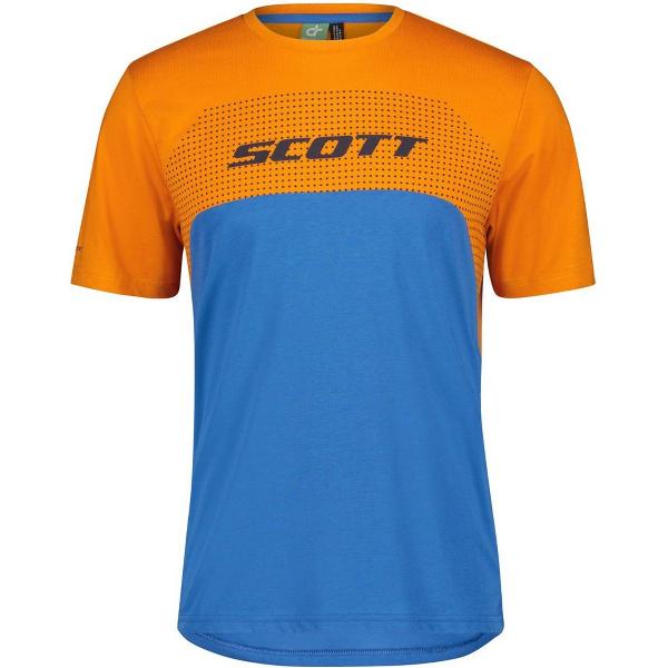 Scott Trail Flow Dri Korte Mouwen Fietsshirt Blauw L Man