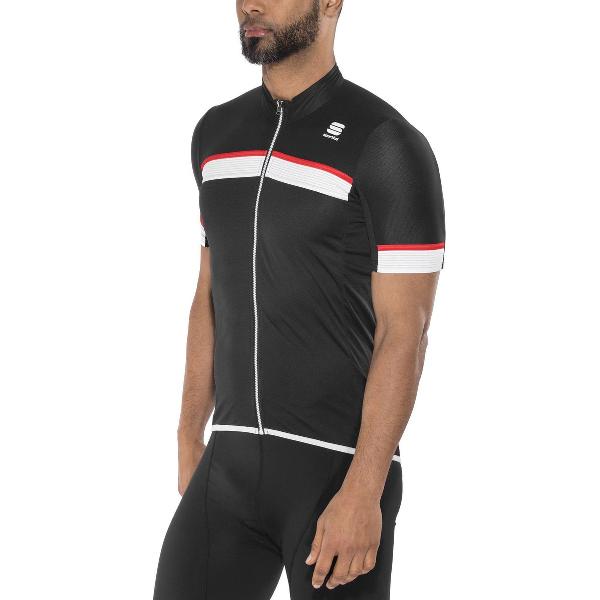 Sportful Pista Fietsshirt korte mouwen Heren wit/zwart Maat L