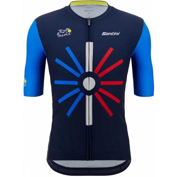 Santini Trionfo Tour De France 2023 Jersey Met Korte Mouwen Blauw L Man