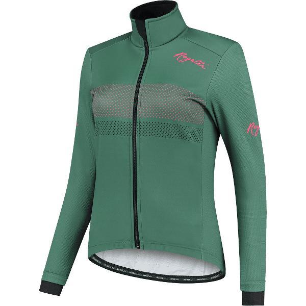 Rogelli Purpose Fietsjack Winter - Dames - Groen, Koraal - Maat 2XL