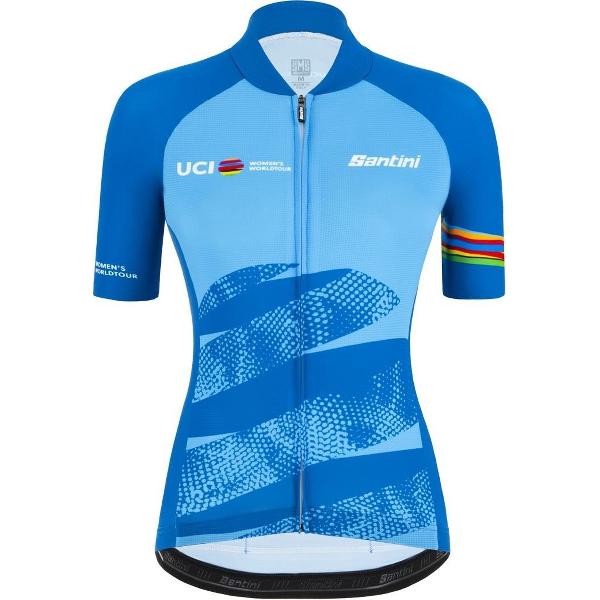 Santini Fietsshirt korte mouwen Dames Blauw - Uci Women'S World Tour Eco Jersey - Uci Official - M