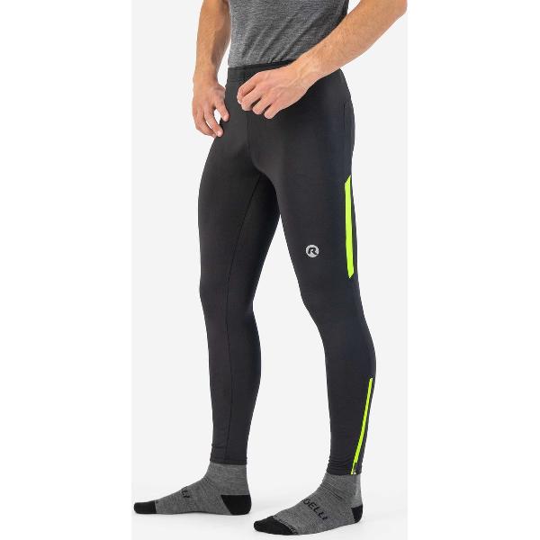 Rogelli Core Hardloopbroek - Heren - Zwart, Fluor-Geel - Maat M