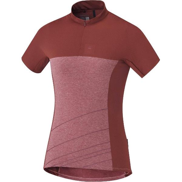 Shimano Trail Fietsshirt korte mouwen Dames, garnet rose Maat L