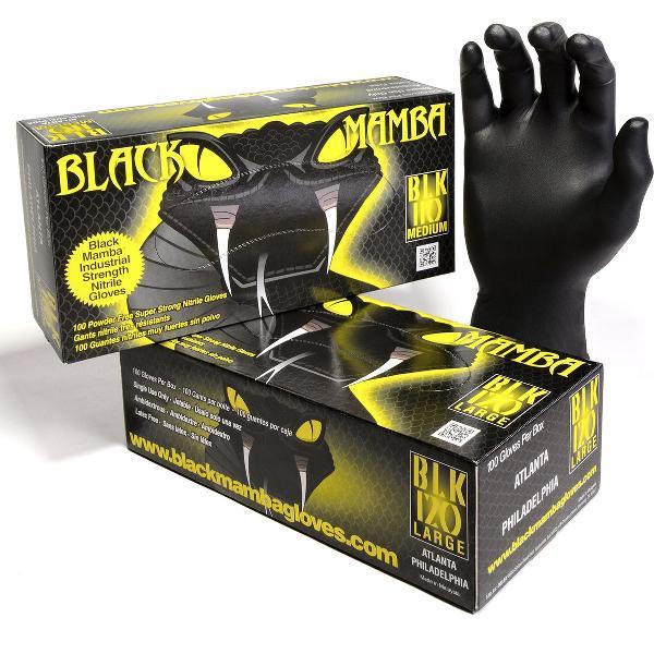 Black Mamba Black Nitrile Disposable Glove (100pcs) - Black - Large