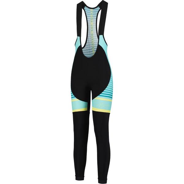 Rogelli Impress Lange Fietsbroek - Dames - Zwart, Turquoise, Geel - Maat XL