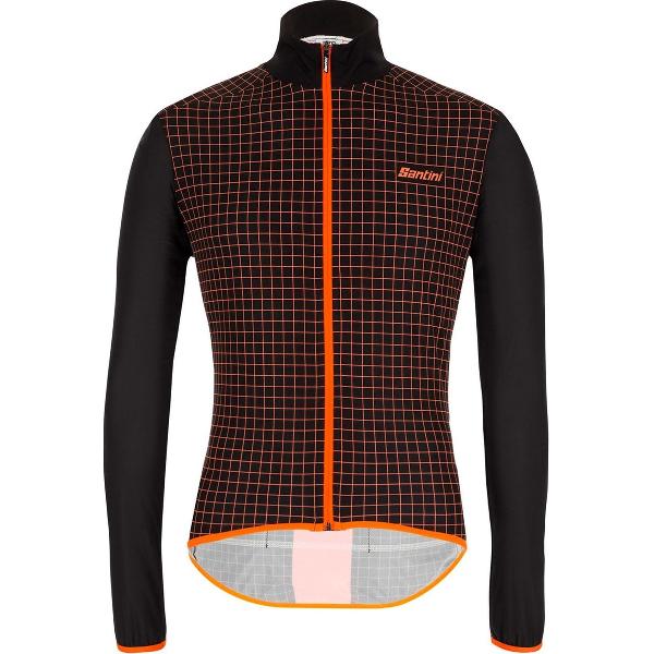 Santini Fietsjack lange mouwen Zwart Heren - Nebula Windproof/Rain Resistant Skin Shell Black - M