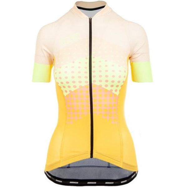 BIORACER VESPER DAMES WIELERSHIRT DORIS DOTS GEEL Maat XL