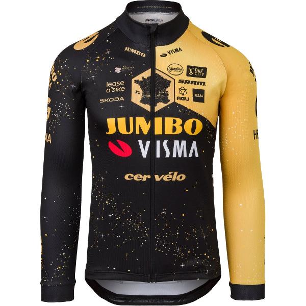 AGU Velodrome Tour de France 2023 Fietsshirt Lange Mouwen Team Jumbo-Visma - Zwart - M