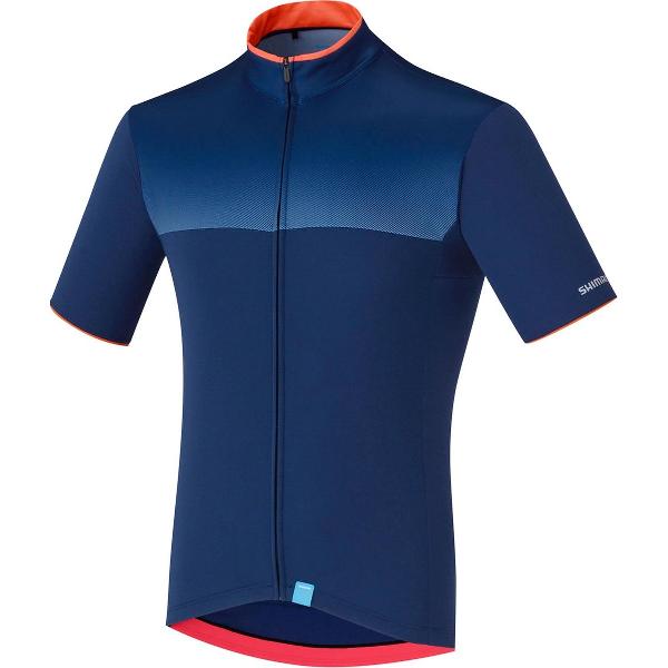 Shimano Shirt Escape Fietsshirt - Maat M - Mannen - blauw/oranje