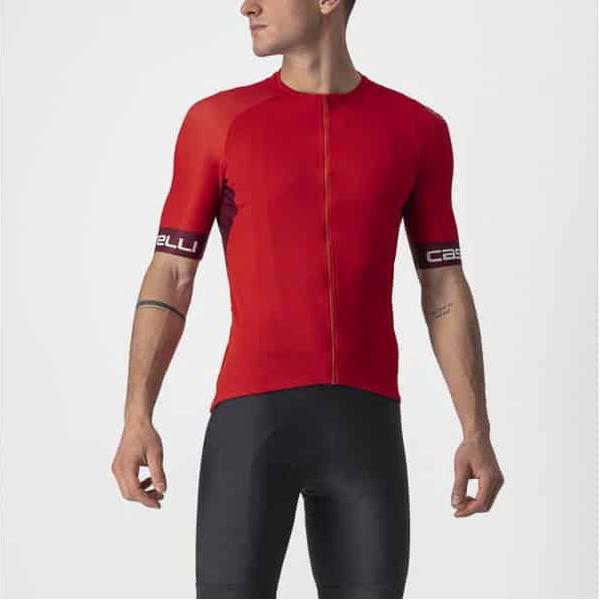 Castelli Fietsshirt Korte Mouwen Heren Rood Bordeaux - ENTRATA VI JERSEY RED BORDEAUX IVORY-S