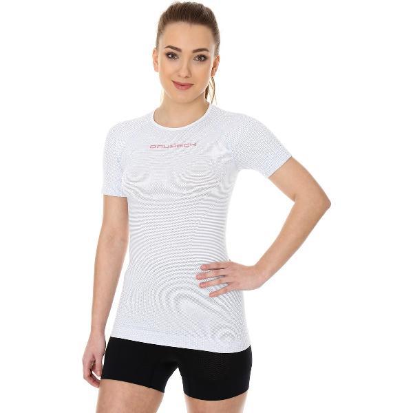 Brubeck | 3D Pro Dames Seamless - Sportshirt - Lichtgrijs/Wit -M