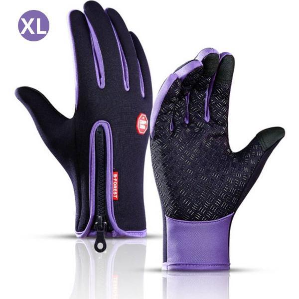 Bovista Handschoenen - Touchscreen Handschoenen - Fietshandschoenen - Winter - Heren - Wielrenhandschoenen - Paars - Maat XL