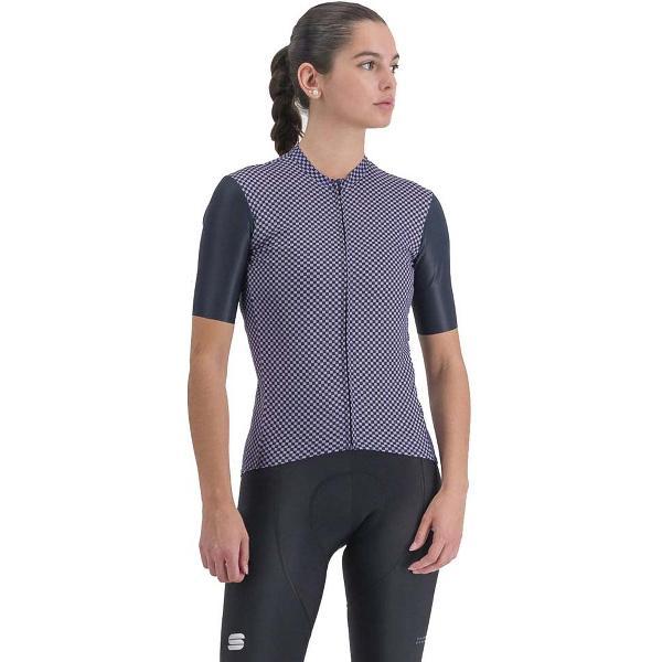 Sportful Checkmate Jersey Met Korte Mouwen Blauw M Vrouw