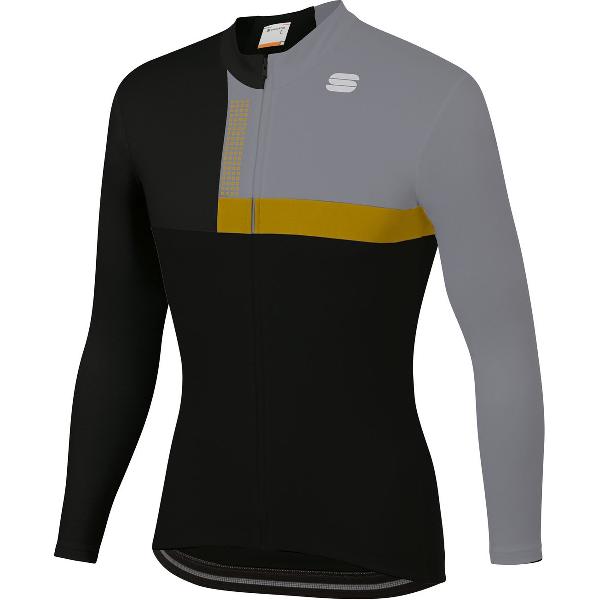 Sportful Fietsshirt lange mouwen Heren Zwart Goud - BOLD THERMAL JERSEY BLACK GOLD - XL